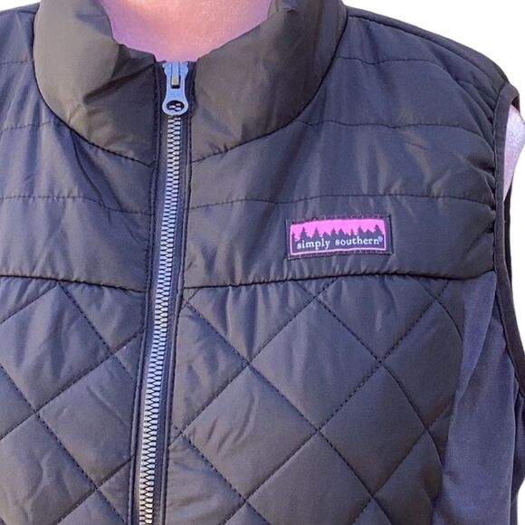 SIMPLY SOUTHERN NWT PUFFER VEST JACKET COAT BLACK MEDIUM SLEEVELESS - Picture 7 of 10